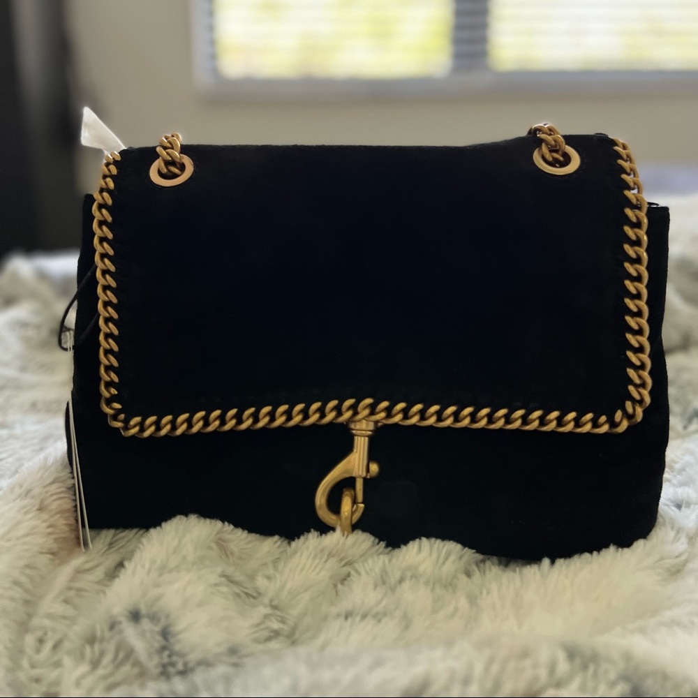 Edie Flap Shoulder Bag With Woven Chain